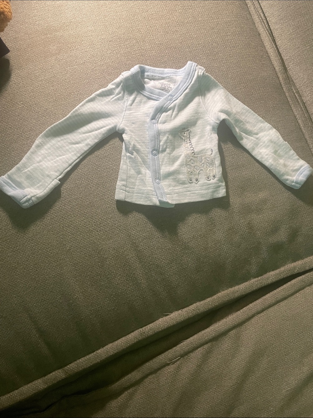 Preemie Carters Just One You Baby Light Blue Wrap-Front Long Sleeve Top